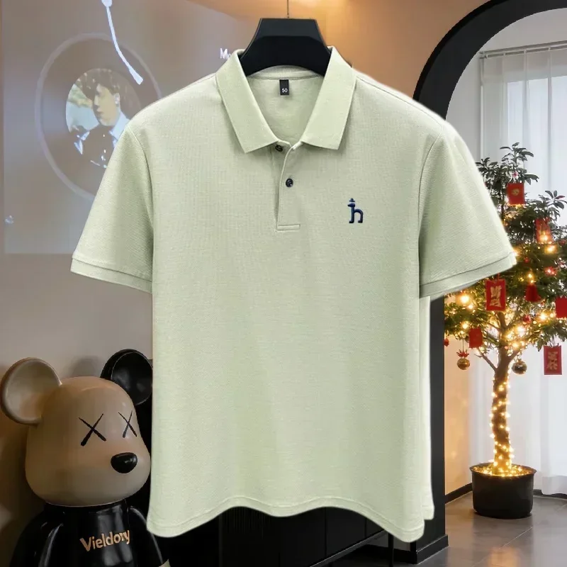 100% reine Baumwolle, hochwertiges Marken-Poloshirt für Herren, kurzärmelig, Sommermode, exquisit gesticktes Golf-Oberteil, lässiges T-Shirt. ﻿ – Detail 6