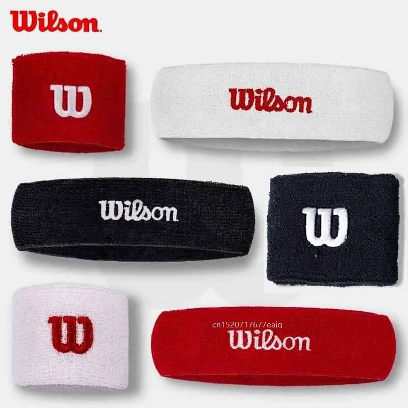 Wilson Tennis Hairbands Wrist Protection Basketball Volleyball Badminton Running Sweat Absorbent Cotton Sweat Wrist Band