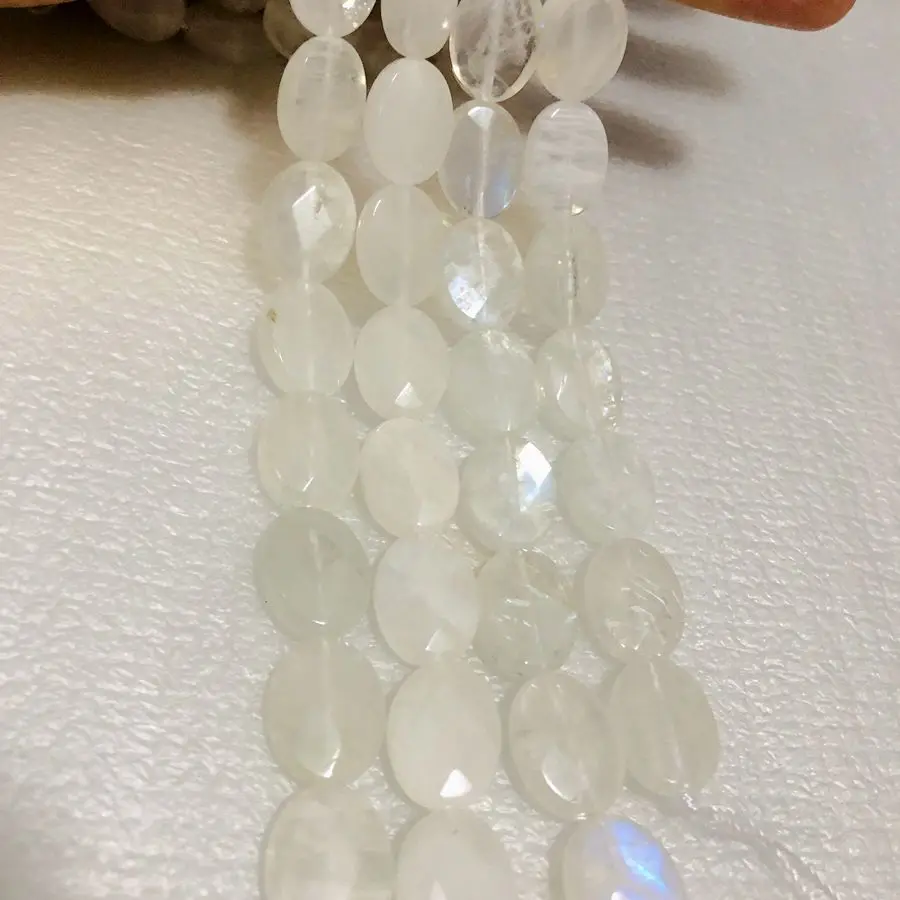 

Wholesale 15.5"/strand AA Quality Rainbow Moonstone Beads 12x16mm Faceted Oval Gemstone Jewelry Accessories