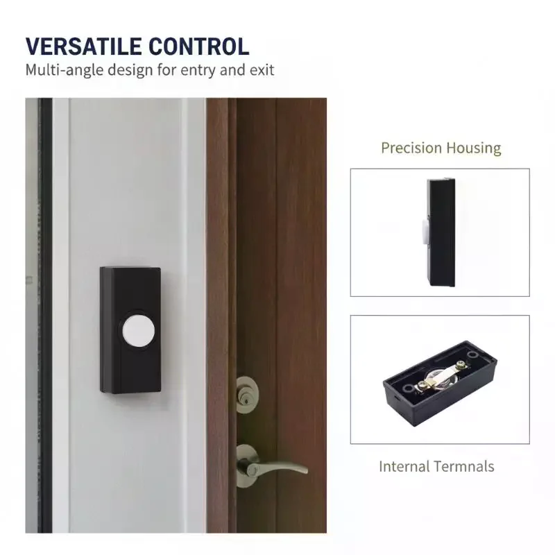 Wall Mounted Door Bell Push Button Switch Mini Plastic Doorbell Button Replacement For Home Access Control System