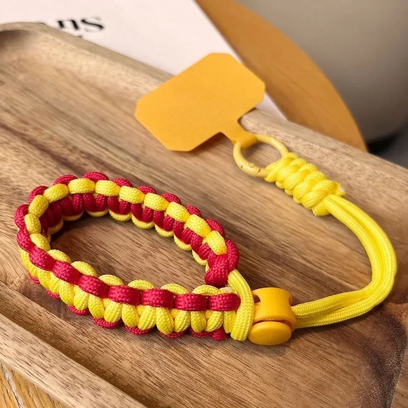 Handwoven Adjustable Universal Mobile Phone Wrist Strap Holder Stand for IPhone 15 Pro Outdoor Anti-Lost Hanging Card Bracelet