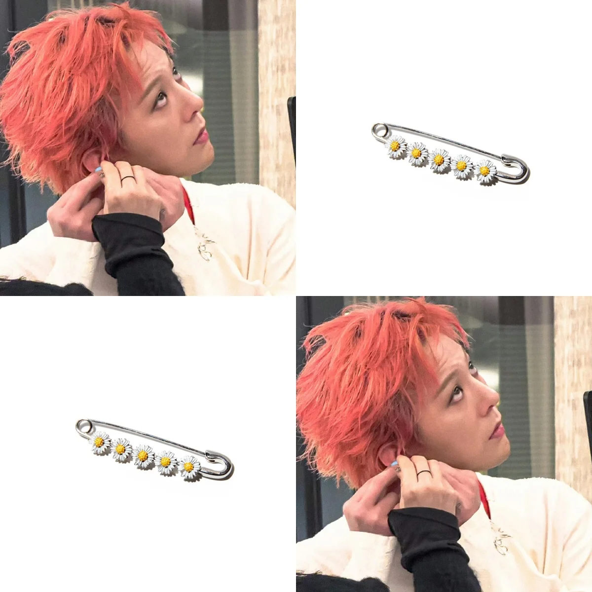 VIP Exclusive Korean Star GD Daisy Pin PMO Same Style Original Daisy Brooch G-DRAGON Same Style Fashion Jewelry Accessorie