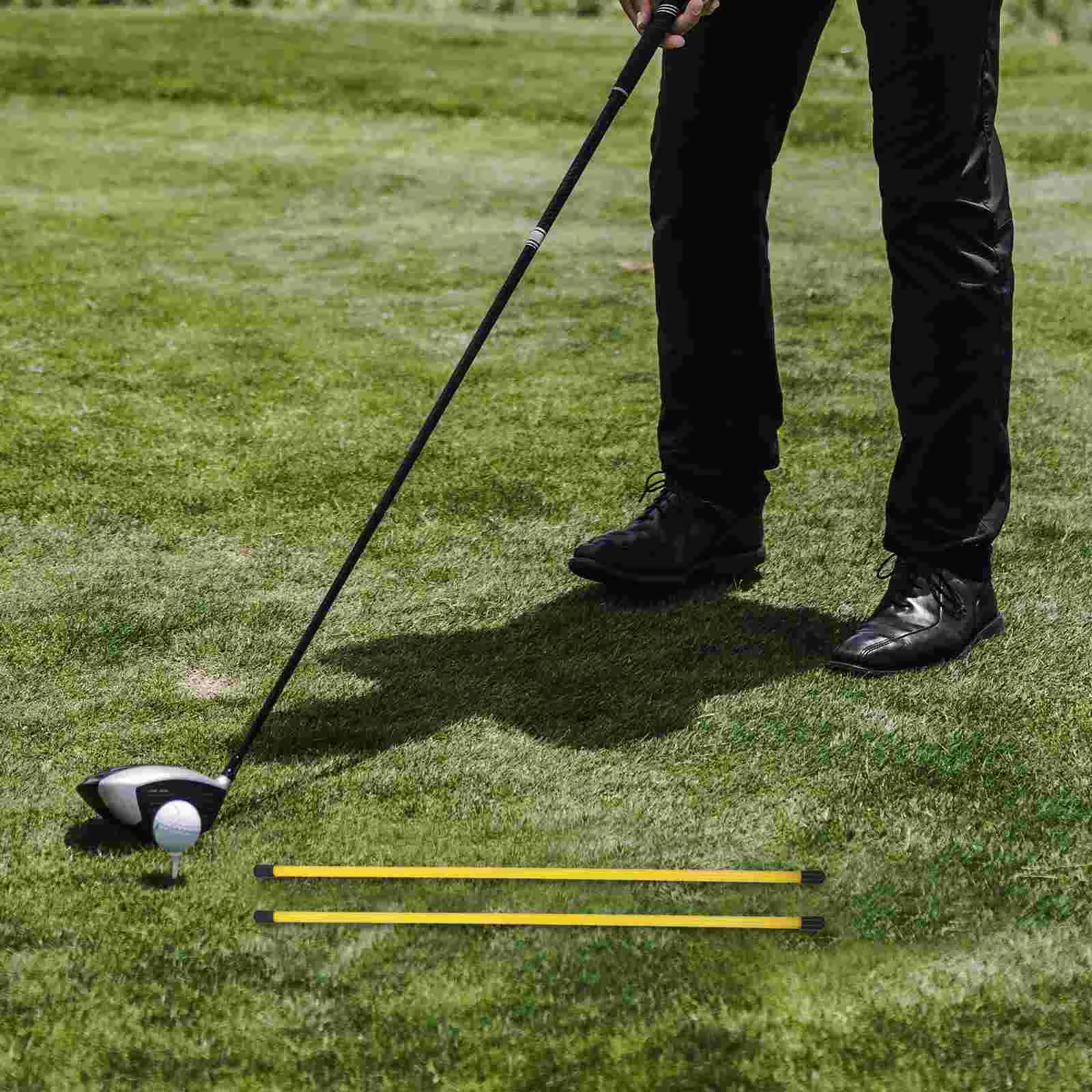 Golf Training Stick Swing Trainer Practice Aid Putter Direction Sticks Tool Yellow Composite Fiber