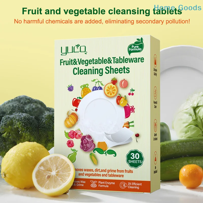 Dishwasher Cleaner Fruit Vegetable Tableware Descaling Detergent Tablets Kitchen Cleaning Tools For Dishwasher Washing Machine