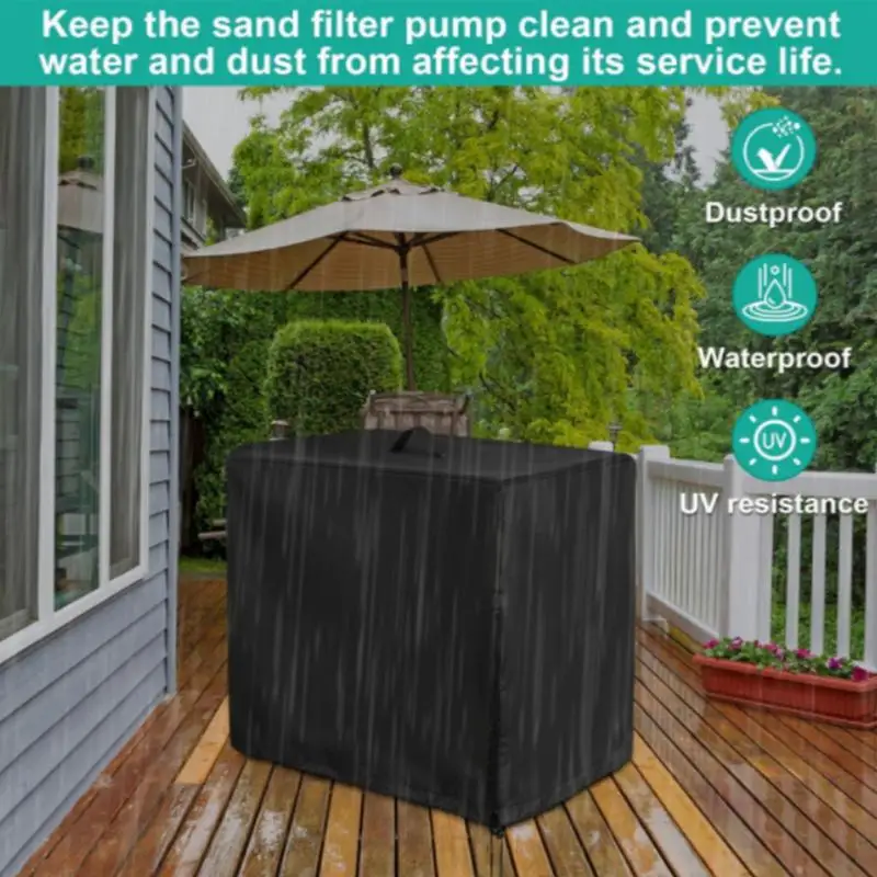 Waterproof Sand Filter Cover Filter Pump Sleeve 420D Oxford Cloth Black Color For Krystal Clear Pool Pump Protection Sleeve