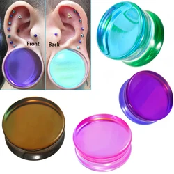 1PC Natural Glass Double Flared Ear Plugs Ear Tunnel Gauge Colorful Ear Expander Weight Body Piercing Jewelryng Jewelry