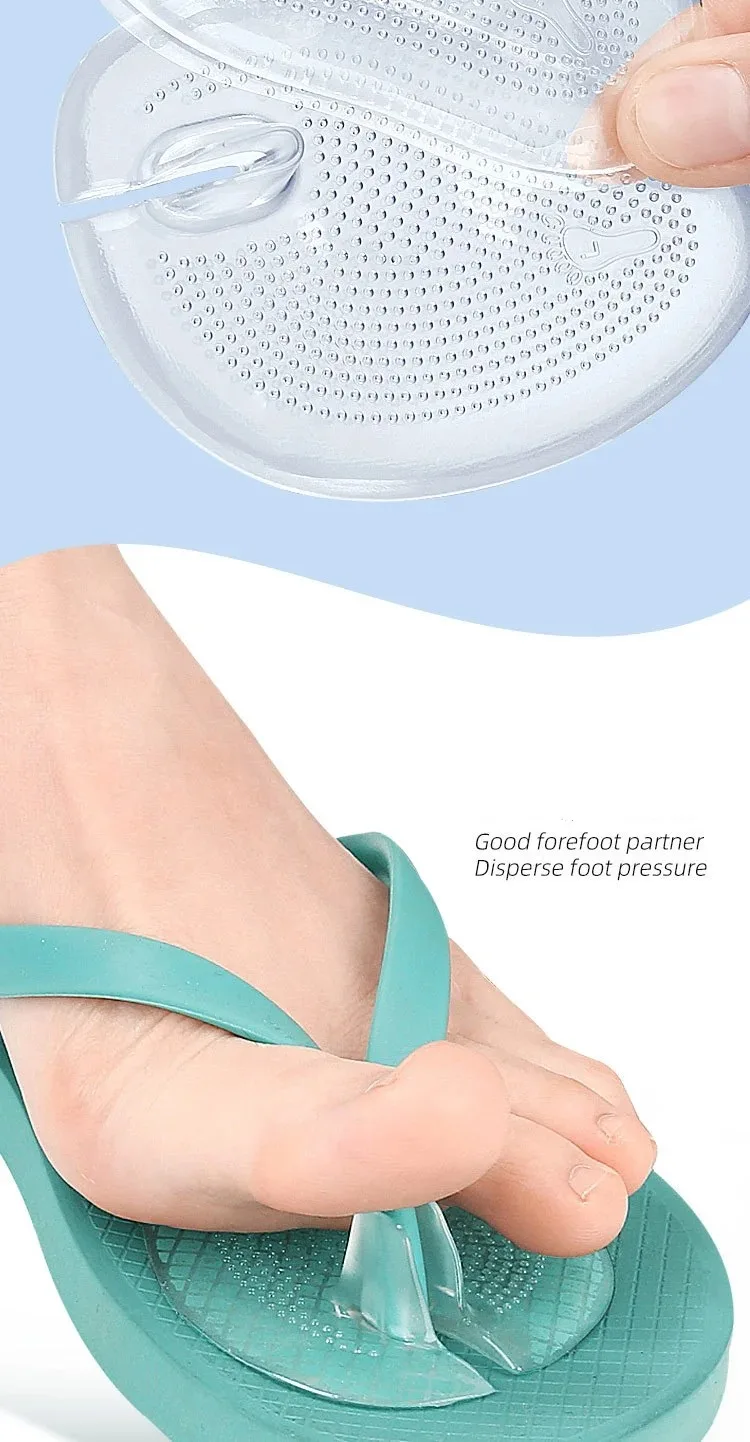 Silikon-Slipper-Sandalen-Vorfußpolster, Flip-Flop-Polster, Clip-Fußpolster, GEL-Schuheinlagen, Fußpflege-Massagepartikel, rutschfeste Kissen – Detail 6