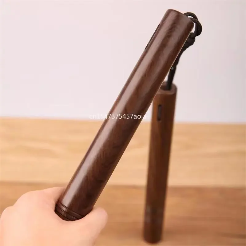 New 28cm Solid Wood Double Stick Red Sandalwood Double Cut Stick Rope Practical Performance Double Stick Double Stick