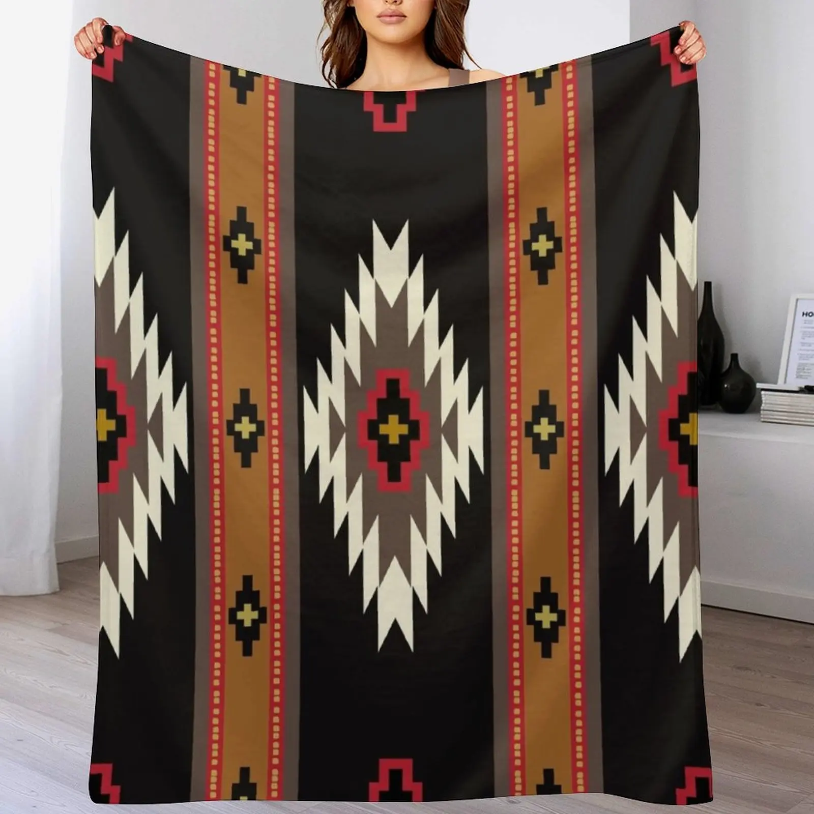 

Navajo Blanket Design 7 Throw Blanket Cozy Warm Blanket for Bed Room Decor