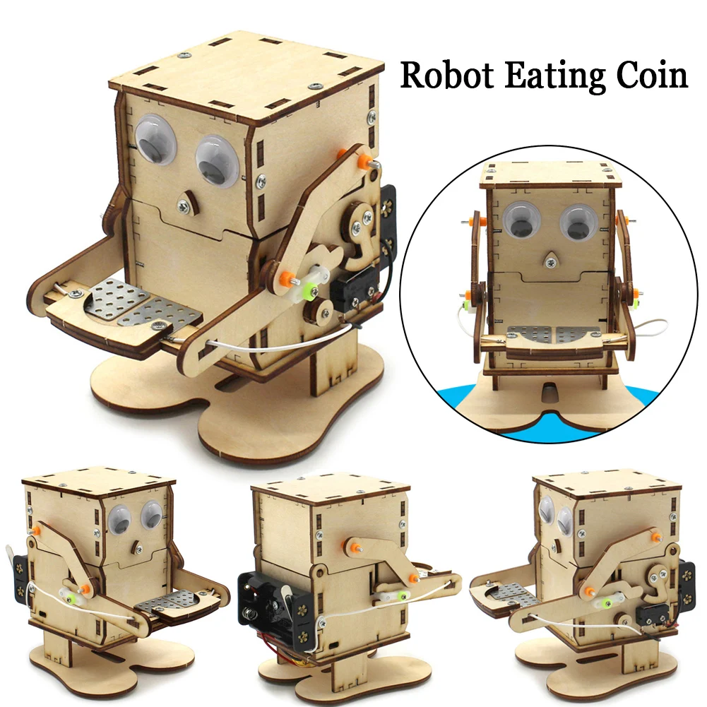 

1PCS Robot Eating Coin for Kids Children Toys DIY Model Teaching Learning Stem Project for Science Experiment Education Toy