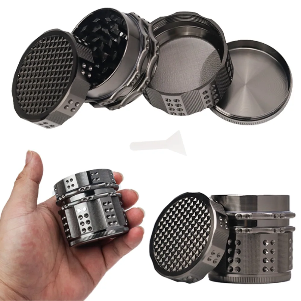 

52MM 4 Layer Manual Metal Tobacco Herb Grinder Smoking Accessory Premium Gift for Men