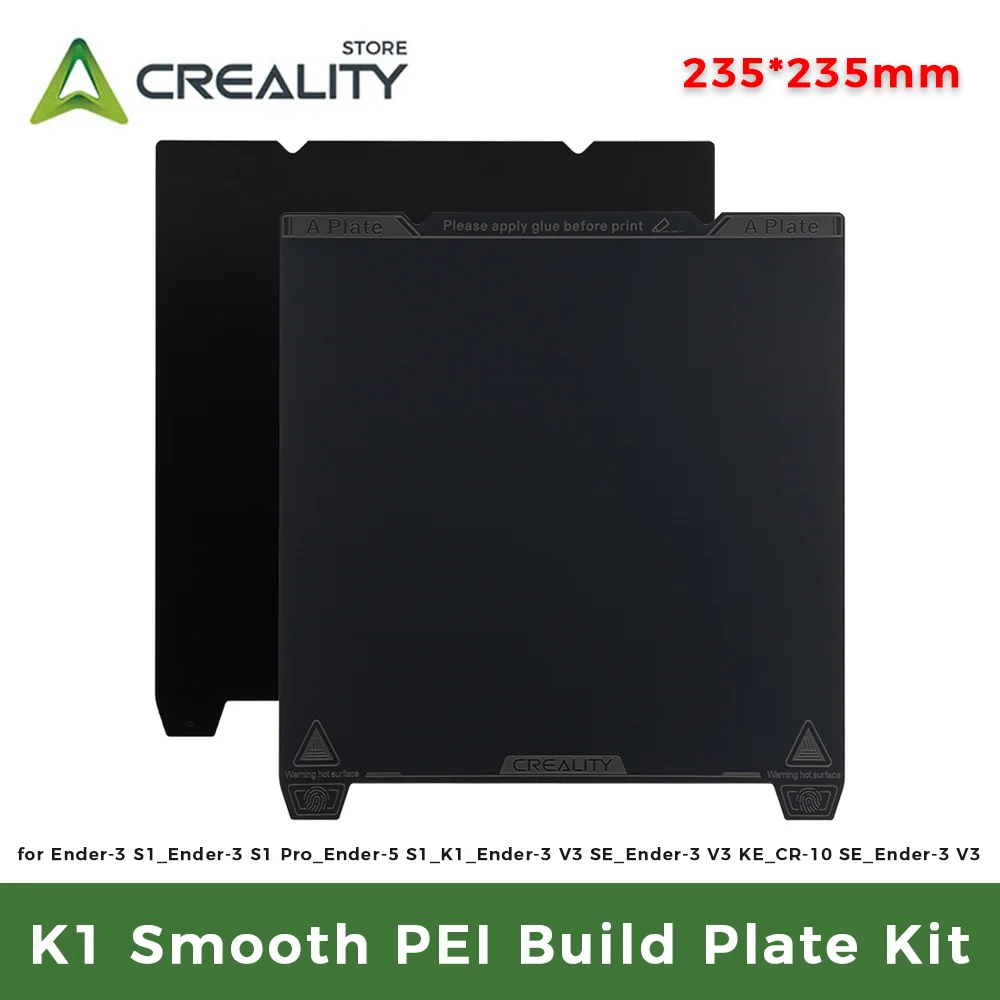 

Creality K1 Smooth PEI Build Plate Kit with Soft Magnetic 235*235mm for Ender-3 S1 Ender-3 S1 Pro Ender-5 S1 K1 Ender-3 V3 SE