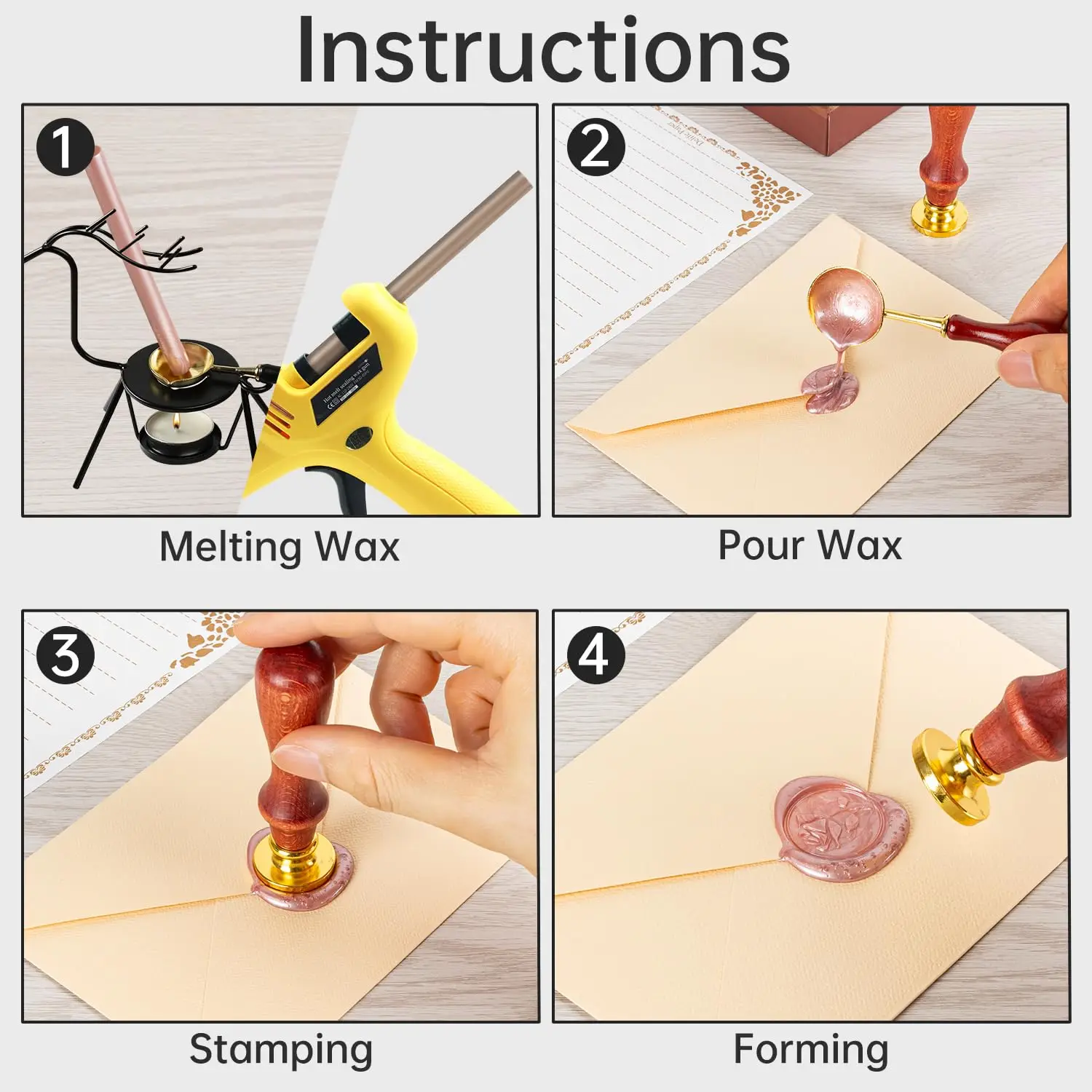 10 pièces/paquet bâtons de sceau de cire, 10 couleurs pistolet à colle bâtons de cire de scellage pour timbre lettre enveloppe lettre d'invitation de mariage, enveloppe