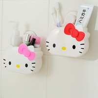 Hello Kitty Bathroom Shelf Cartoon CuteChildren'S Toothbrush Holder Wall Mounted ToiletHousehold Minimalist Shelf No Punching