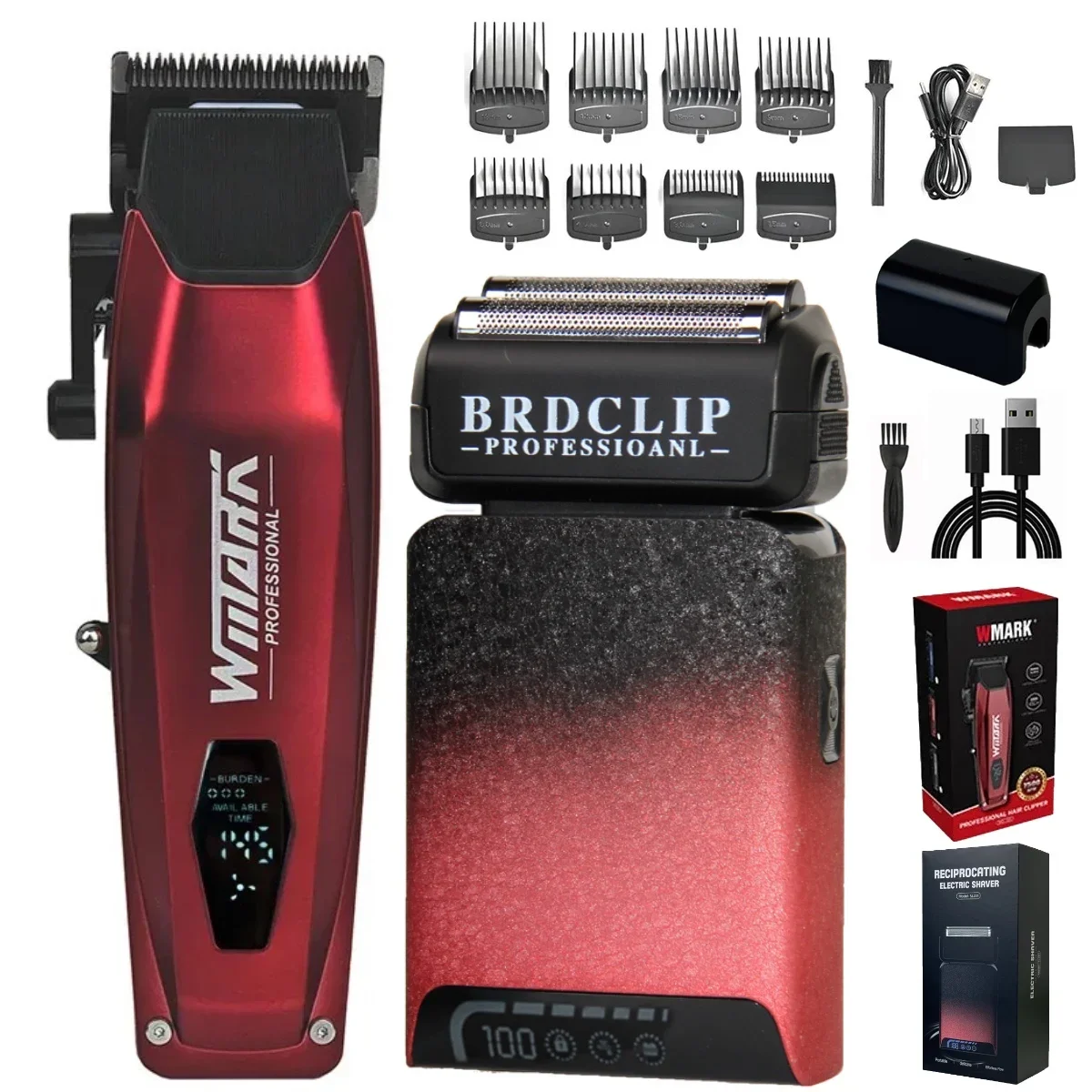 

Профессиональная электрическая машинка для стрижки волос WMARK NG-125 BRDCLIP SL201, парикмахерский набор, бритва, электробритва DLC balde 7500 об/мин