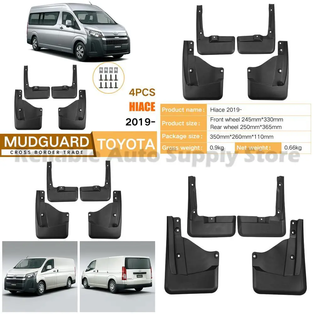 

For Toyota Hiace 2019-2025 Mud Flaps Premium Quality Durable Fender Liners All Weather Protection Easy Installation Perfect Fit
