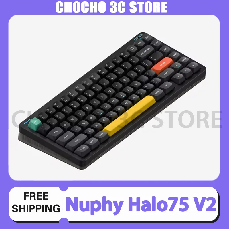 

Nuphy Halo75 V2 Keyboard Aluminium Alloy Tri Mode Hot Swap Gasket Mechanical Custom Keyboard Qmk/Via For Computer Accessory Gift