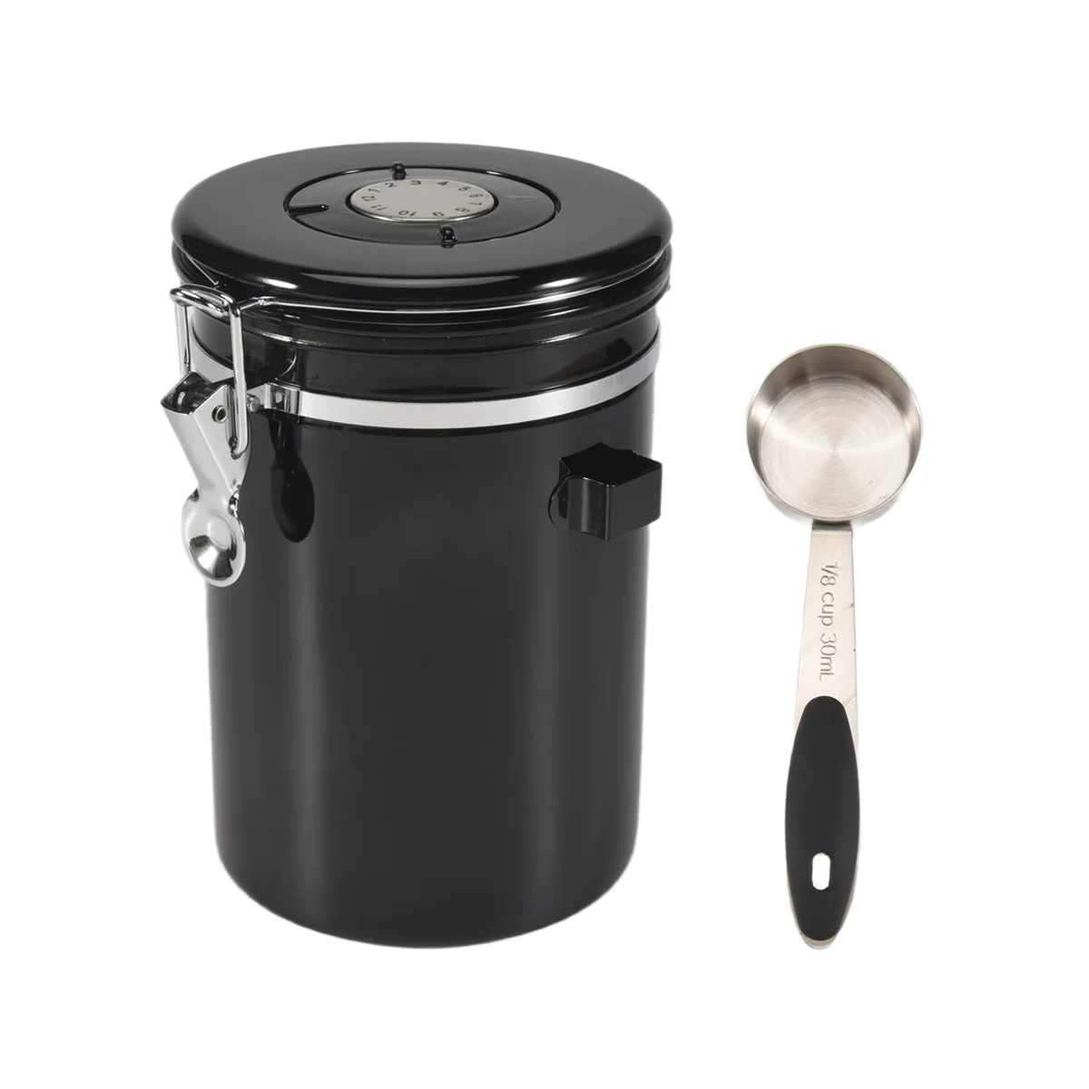 

N38R_Coffee Jar 500G Beans,1.8L Beans Container,with Spoon for Cocoa