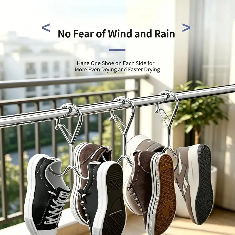 New 1/5/10Pcs Double Hooks Heavy-duty Metal Hook With Safety Buckle Used For Hanging Kitchen Utensils Clothes Towels Shoes