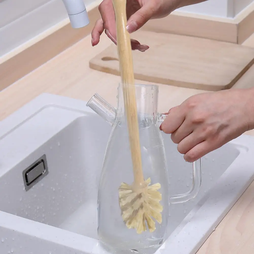 Sustainable Kitchen Tool Eco-friendly Sisal Fiber Toilet Brush with Long Handle for Sustainable Beechwood Bristles for Water
