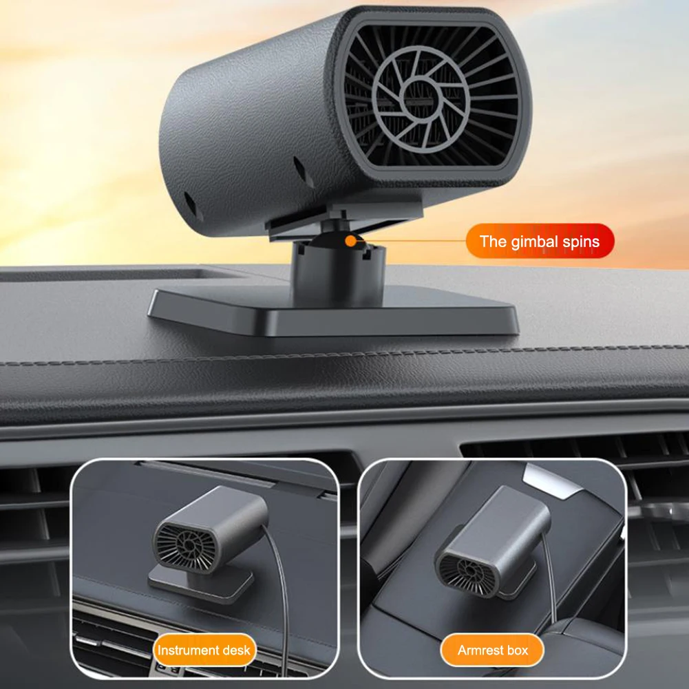 For Cold Weather 12.3*5.2*7.2cm 220W Car Defogger 12v Heating Fan Defogger Heating Fan Adhesive Base Installation