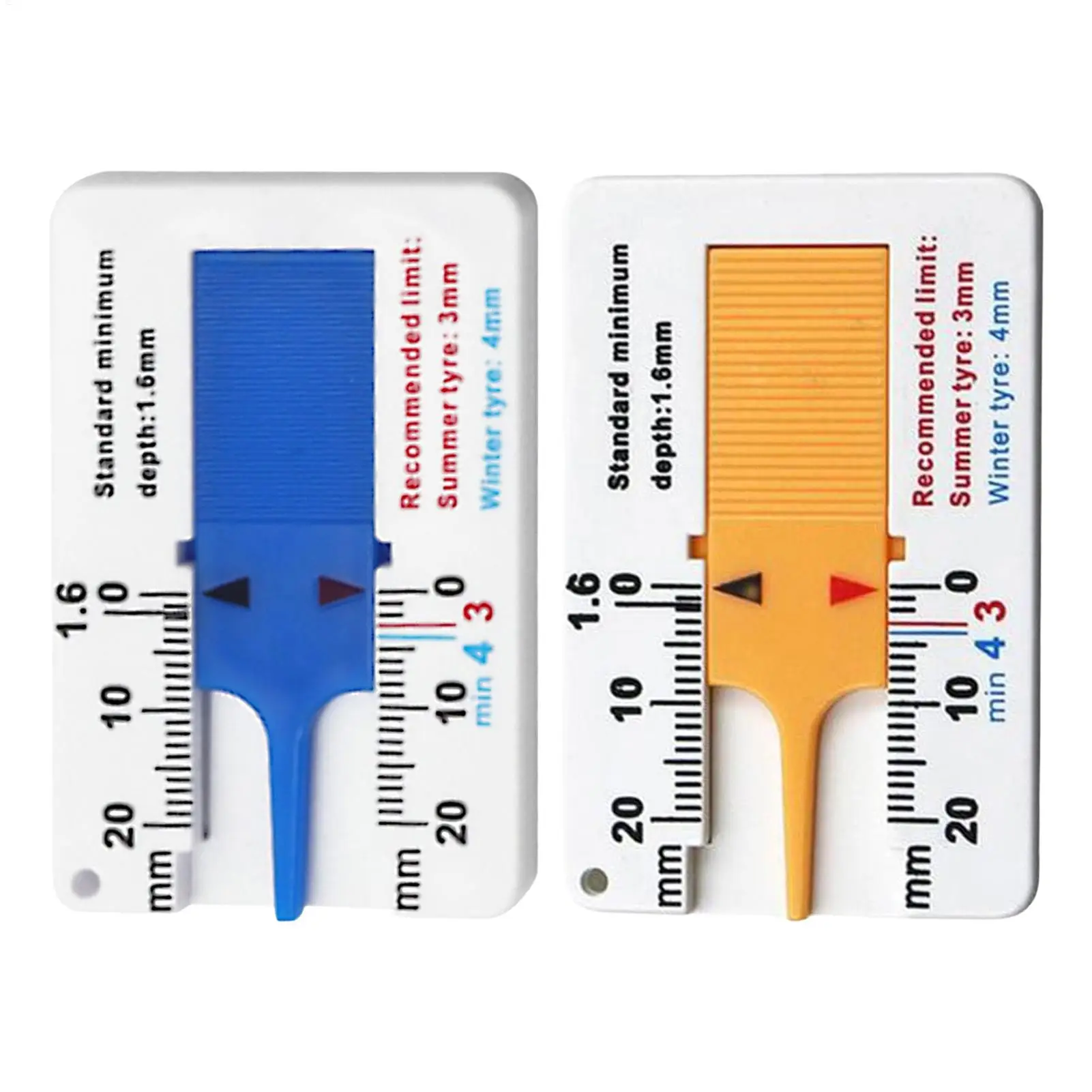 Tire Tread Depth Measuring Tool 0-20 mm Tyre Tread Checker Portable Easy Reading Gauge Tire Tread Depth Accurate Measurement