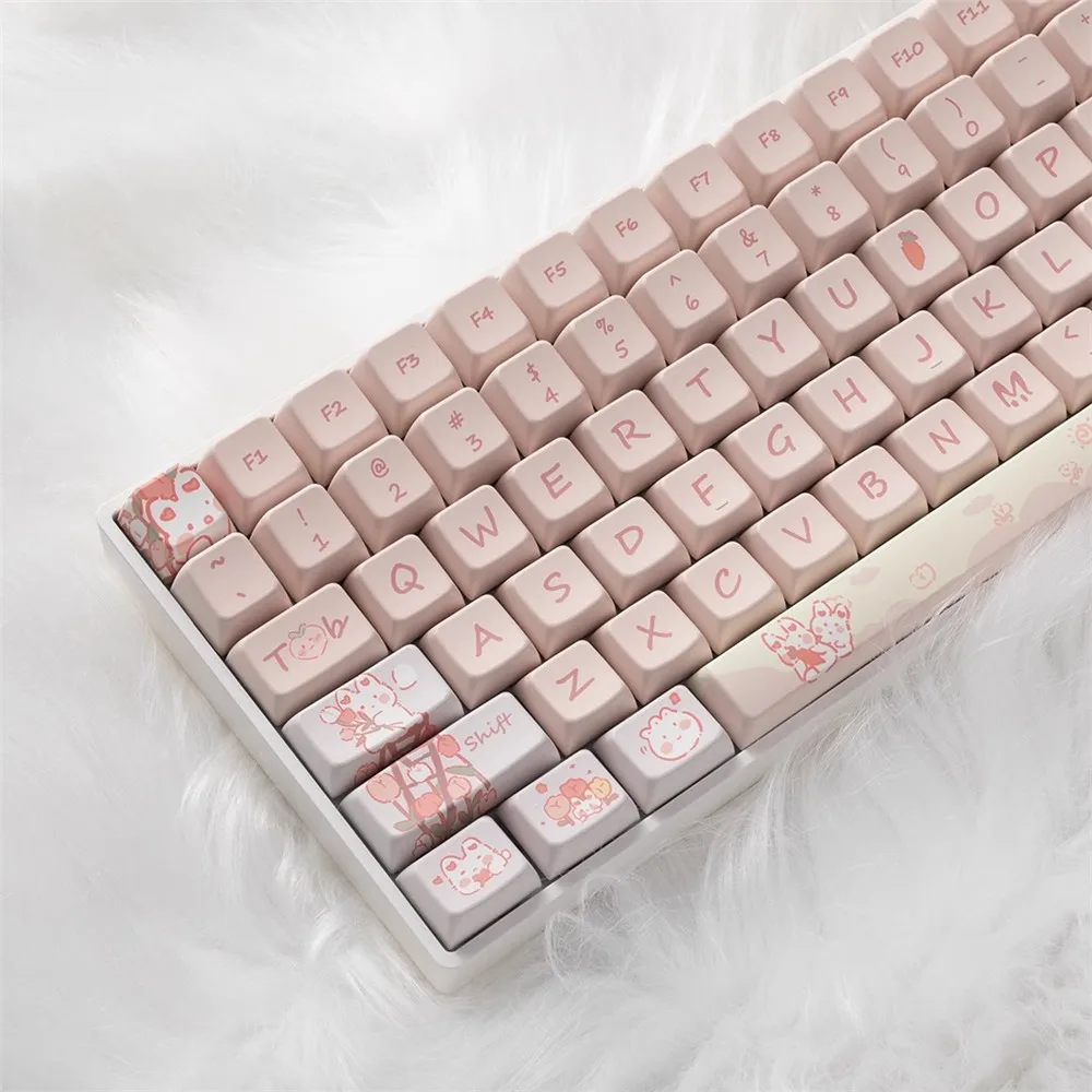 148/66 Keys MDA Profile Cute Animal Theme Keycaps For Mechanical Gaming Keyboard Mx Switch PBT Five-sided Sublimation Key Caps