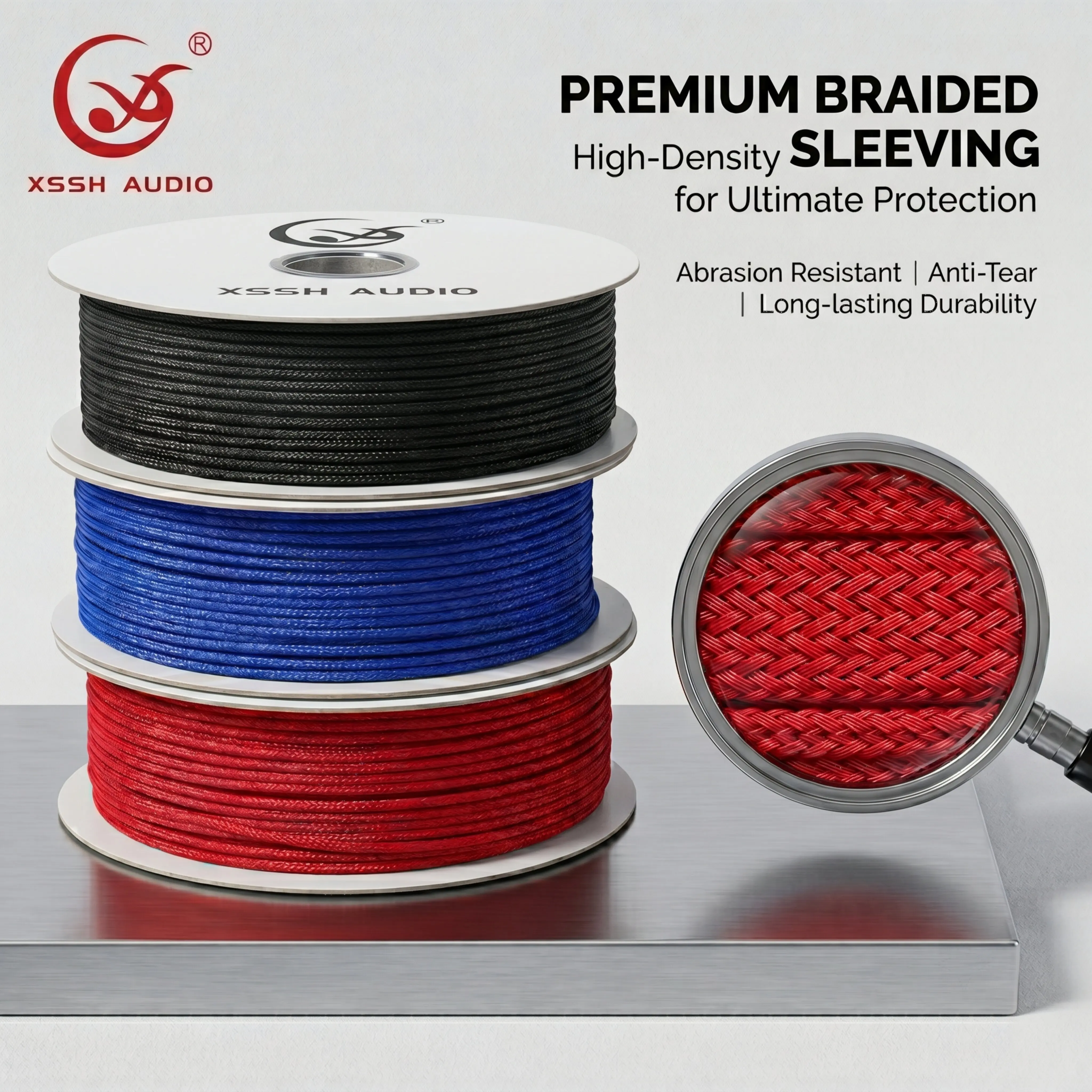 High Density Snake Skin PET Braided Sleeve Thick WearTear Resistant Flexible Mesh Tube Long Lifespan for Electronic Equipment