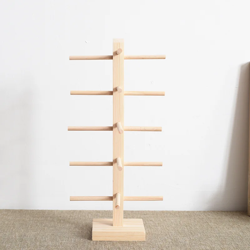 Creative Multilayer Wooden Sunglass Display Stand Holder Eyeglasses Storage Rack Window Counter Showcase Glasses Shelf Organizer