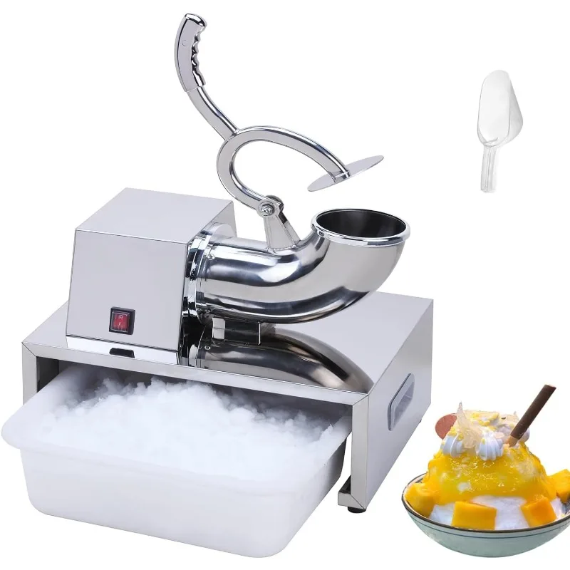 

SNICE Electric Stainless Steel Snowflake Ice Shaver Machine For Bar,Kitchen,Seafood,Cold drink Heavy-Duty Snow Cone Machine