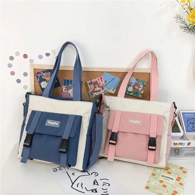 Women Canvas Messenger Bag Youth Ladies Fashion Shoulder Bag Student Large Capacity Female Crossbody Bags Woman Packet