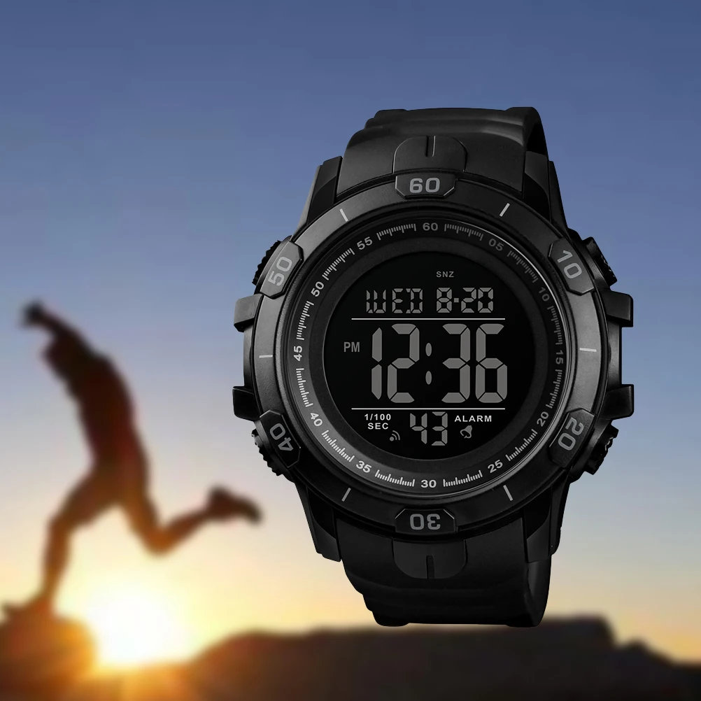 

50m Waterproof Outdoor Sports Digital Watch Men Dual Time Alarm Clock Stopwatch Wristwatch Luminous Sport Watch