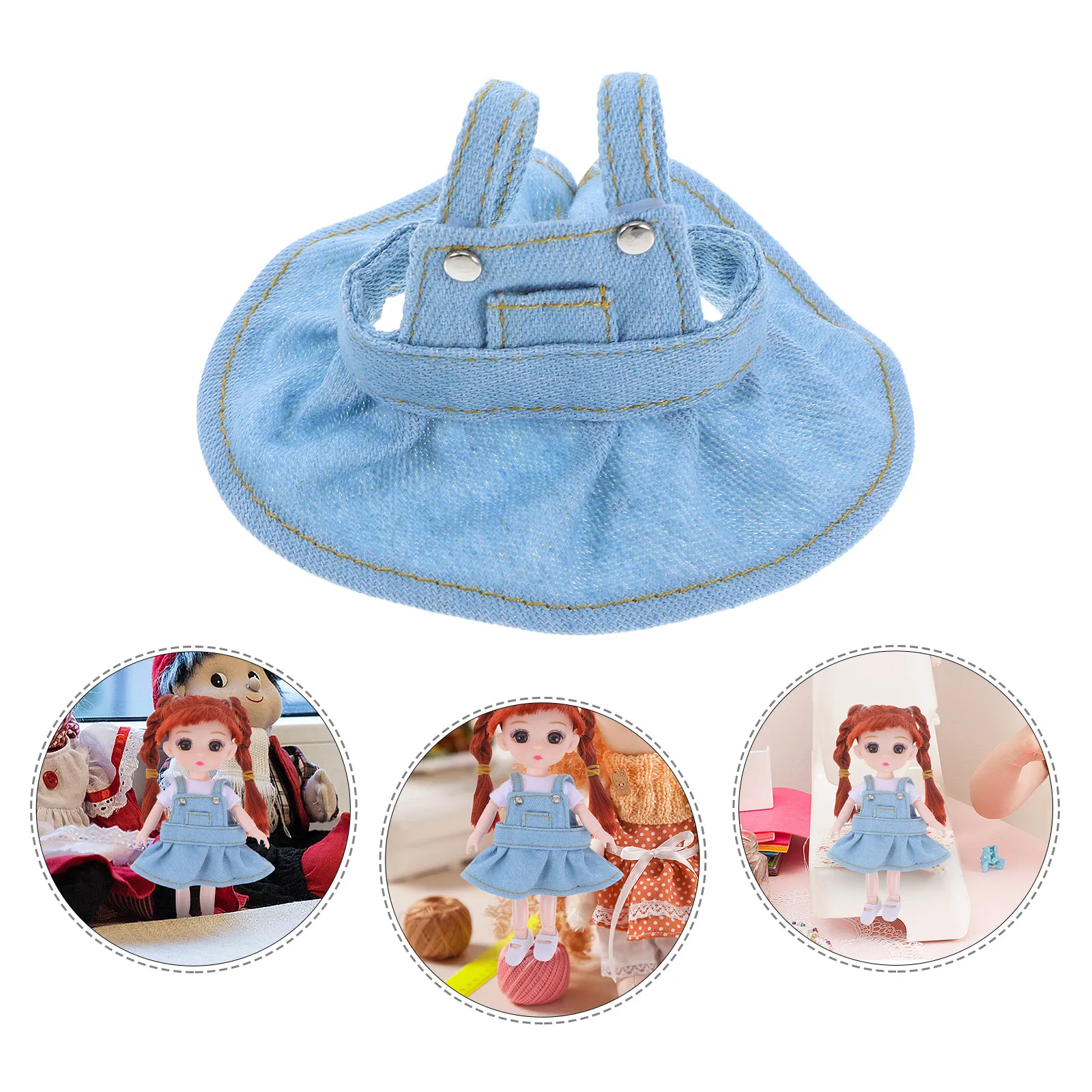 

Small Stuffed Bear Clothes Skirt Overall Soft Replaceable Wear-Resistant Animal Dress Clothing Accessory Decoration