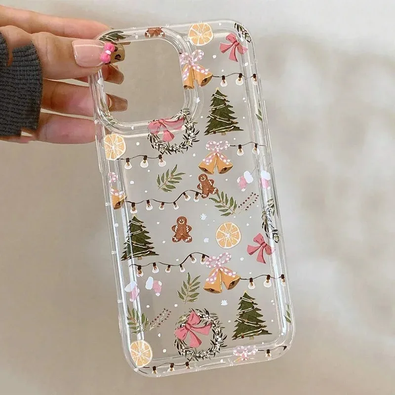 Winter Christmas Graphic Print Clear Case For iPhone 16 15 14 13 12 11 Pro Max 16E XS XR SE2 7 8 Plus SE2 SE3 Shockproof Cover - náhled 6