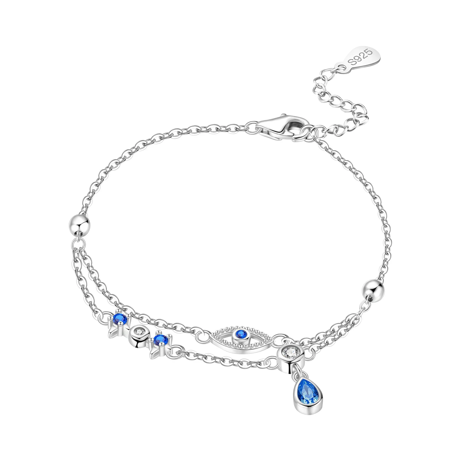 CYCUFF Armband aus 925er-Sterlingsilber, kreisförmig, hohl, Teufelsauge, Kettenglied, Damen-Armband, Schmuck, trendiges Jubiläumsgeschenk