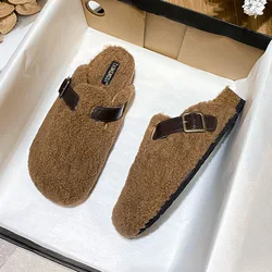 2024 Nowe buty dla kobiet Flocky Slipper Winter Retro Birken Casual Shoes Utrzymuj ciepło Pluszowe mokasyny