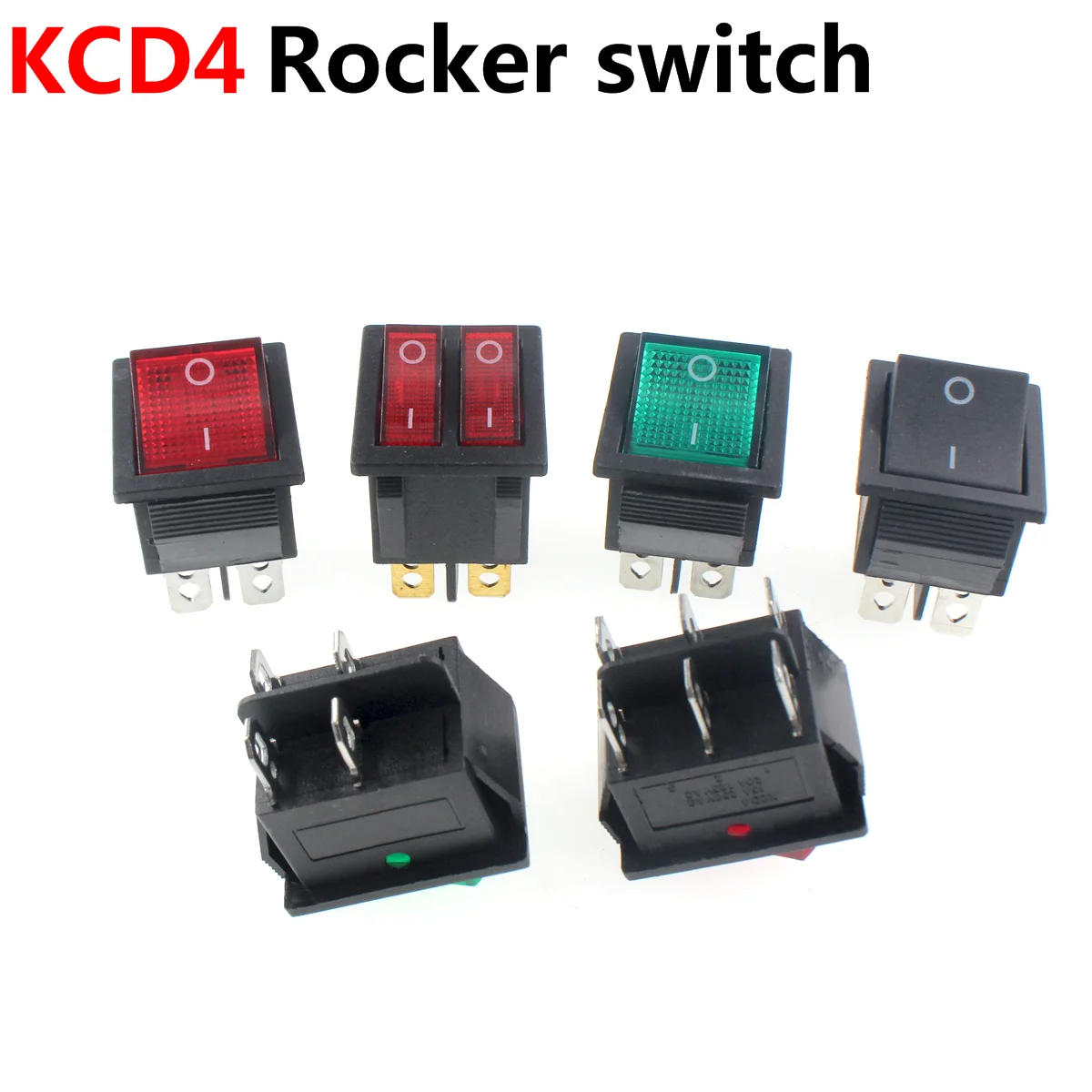 

5PCS Kcd4 boat switch boat rocker high power button 3-position 6-pin illuminated switch 16A 250vac/20a 125va rocker switch