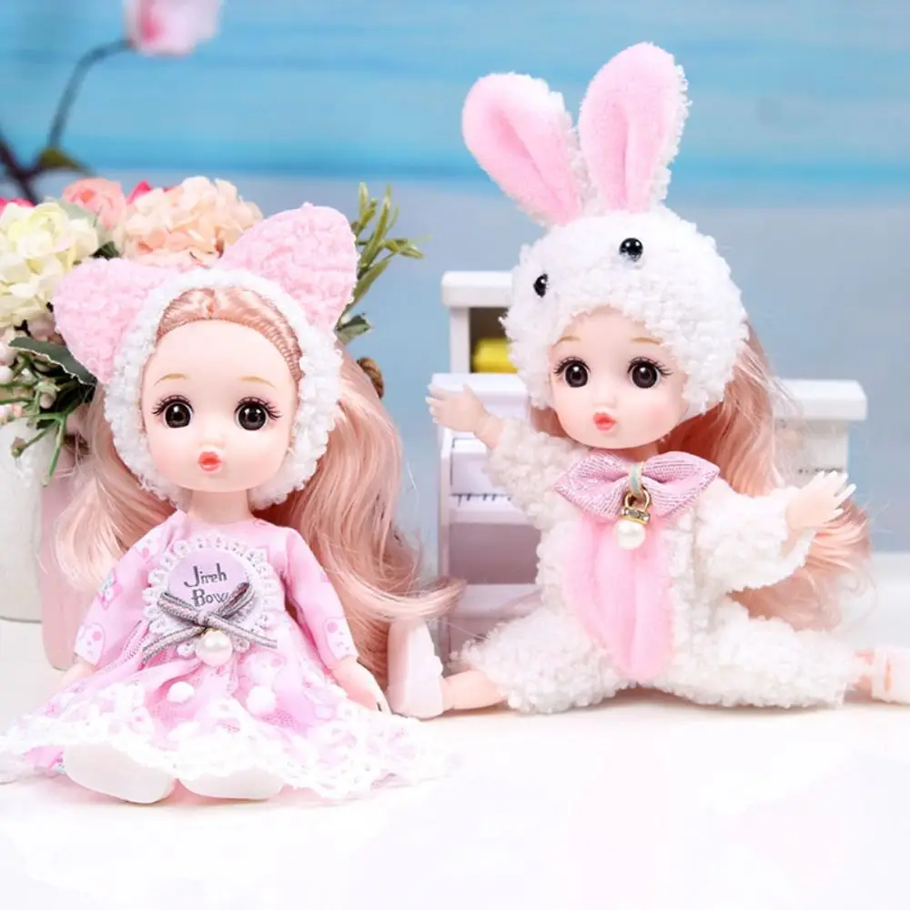 Dressing Doll with Clothes BJD Dolls Movable Joints 3D Eye Simulated Eye Hinge Doll VINYL Cute Removable Joints Doll Kids Toy