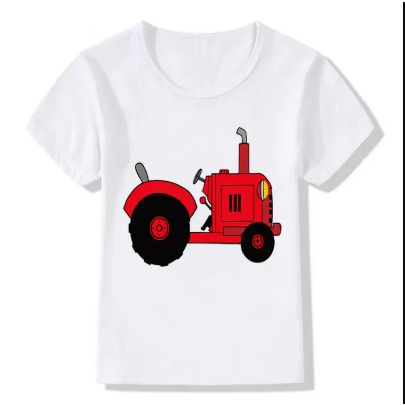 Cute Driving A Cow Children Funny T-Shirts Summer Girls Boys Short Sleeve T-shirt Tops Clothes