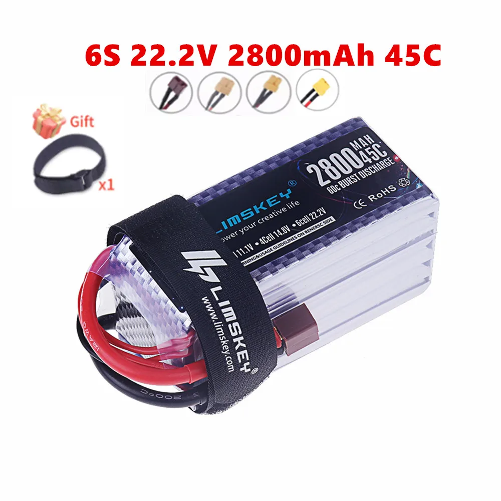 Upgrade 45C 22.2V 2800mAh Lipo Batterry For RC Quodcopter Cars Boats Drone Spare Parts 6s 2200mah 22.2v Rechargeable Battery