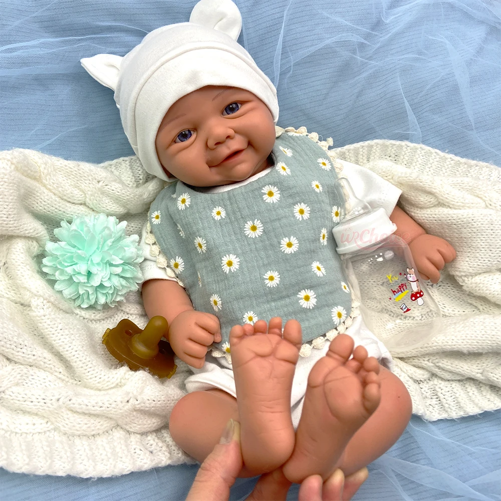 Handmade Realistic Detail Features 43cm Silicone Reborn Doll Washable Open Eyes Newborn Doll for Anti-Stress Toy