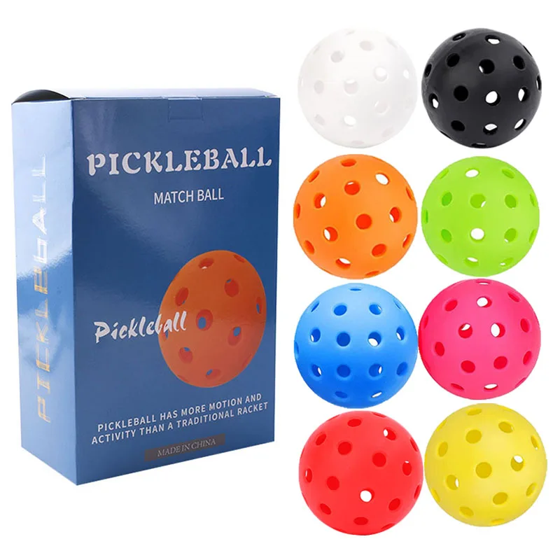 6Pcs Pickleball Balls Outdoor 74mm 40 Holes Pickleballs Competition Training High Elastic Reusable Pickle Ball Sports Supplies