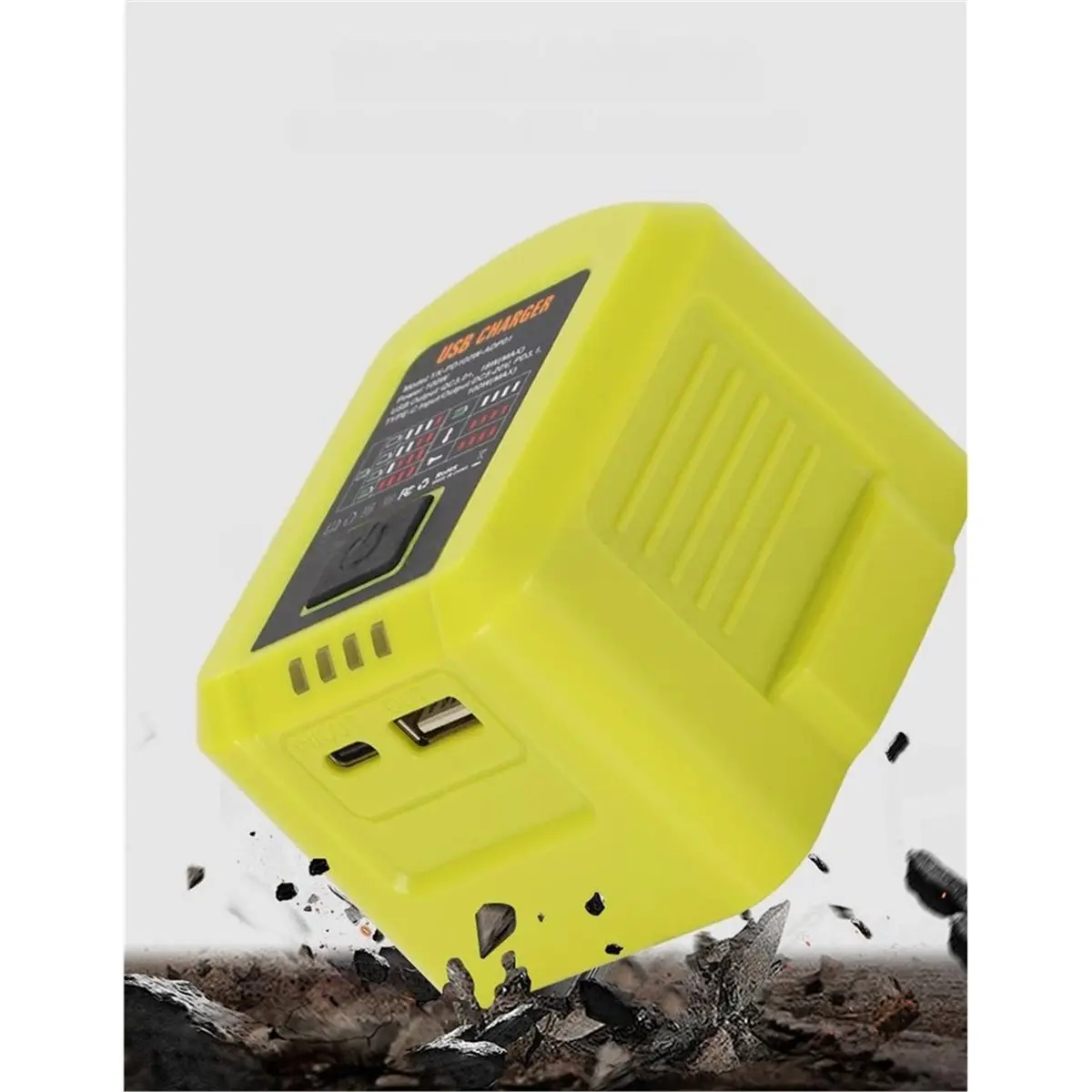 HOUSEHOLD*GOOD Portable 100W Fast Charger ADP01 for 18V ONE+ Lithium Battery Recharger USB Port Two-Way Charger
