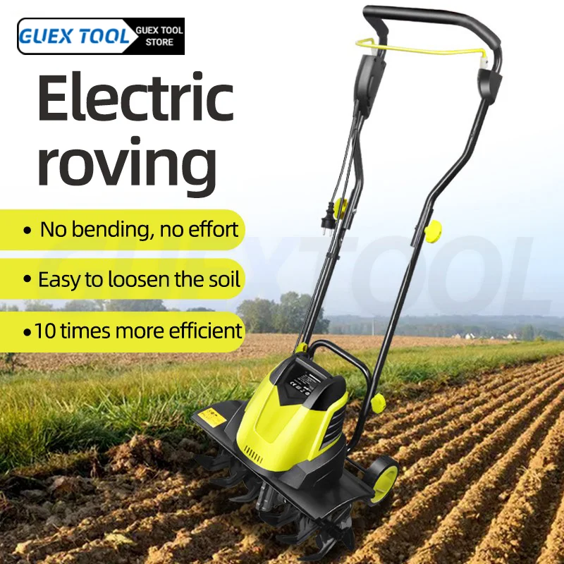 2400W Electric Tiller 220V Small Plow Machine Small Plow Machine Household Agriculture Gardening tools  Gardening tools