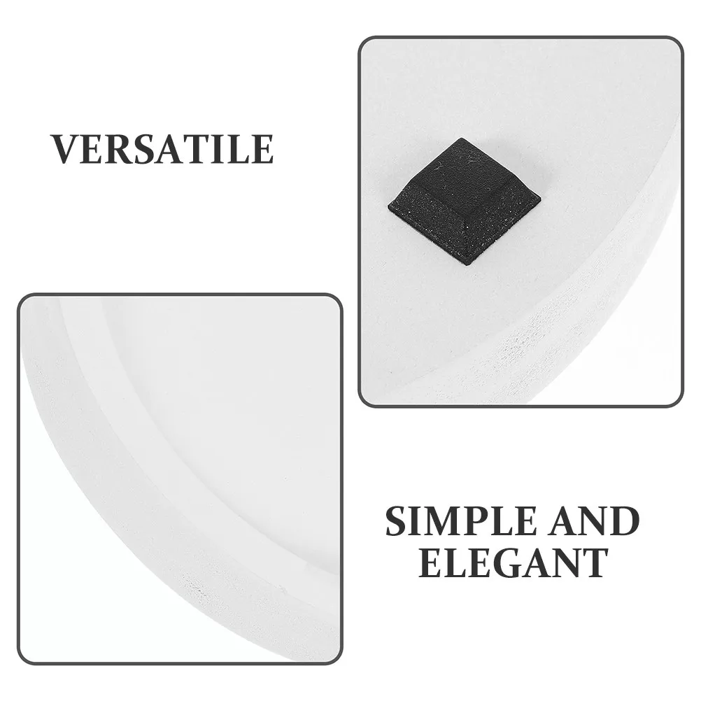 White Round Thick Cement-Like Planter Base Tray Decorative Saucer Water Tray for Potted Indoor Plants Round Trays