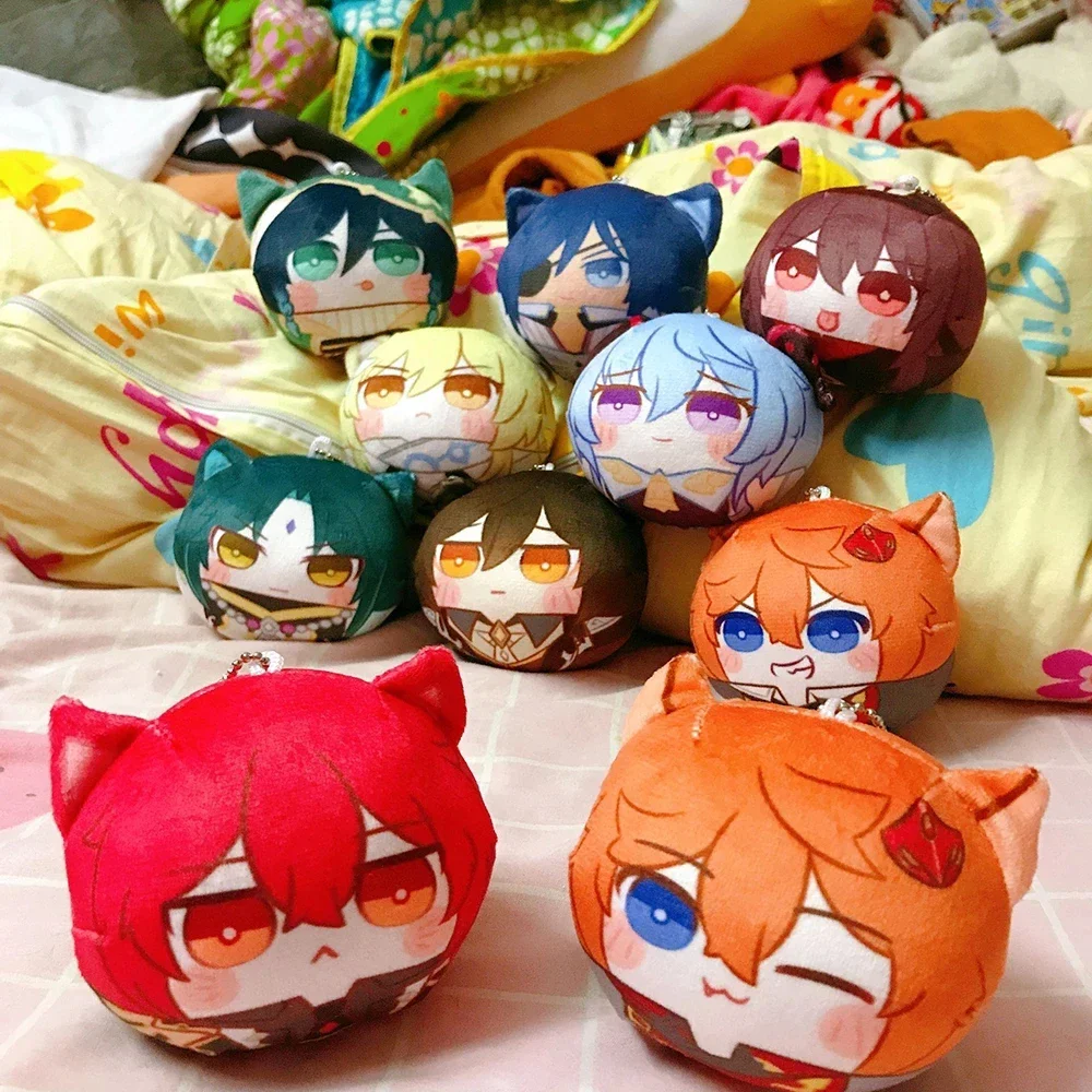 Anime Genshin Impact Ganyu Keqing Sangonomiya Kokomi fiscl 8cm giocattolo Cosplay peluche bambole di peluche accessori per bambini regalo