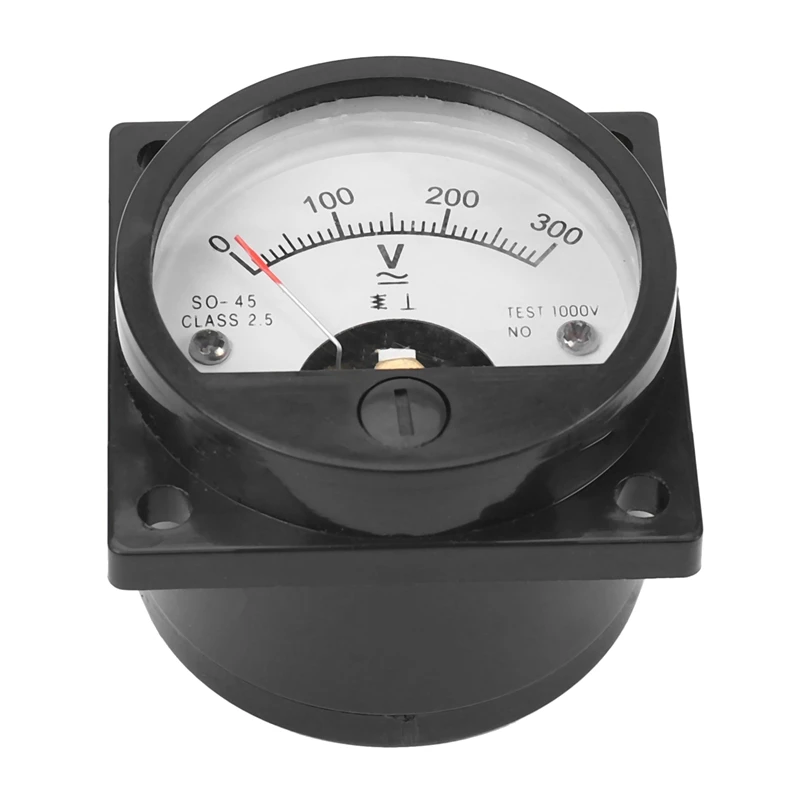 10X AC 0-300V Round Analog Dial Panel Meter Voltmeter Gauge Black