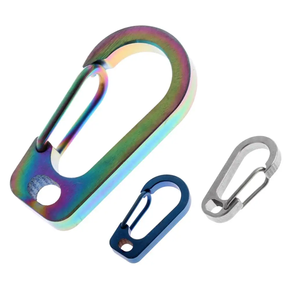 Titanium Alloy Carabiner Clip Snap Hook Keychain Camping Hiking Travel