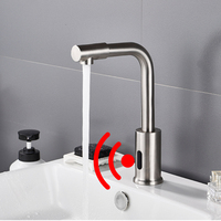 Brushed Nickel Stainless Steel Touchless Faucet Smart Bathroom Sensor Faucet Kitchen Infrared Sink Mixer Tap Bathroom Accessorie