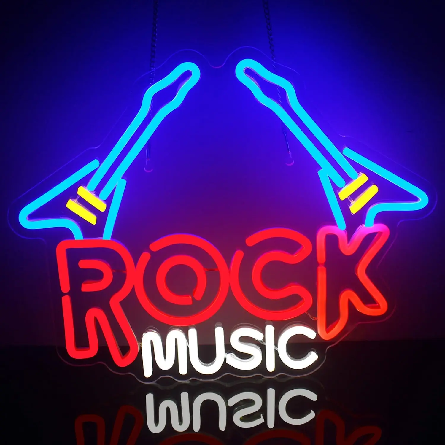 Rock Music Neon Sign LED Wall Art for Music Bar Stage Bedroom Home Decor Vibrant Stage Ambiance Lighting Band Decor Gift